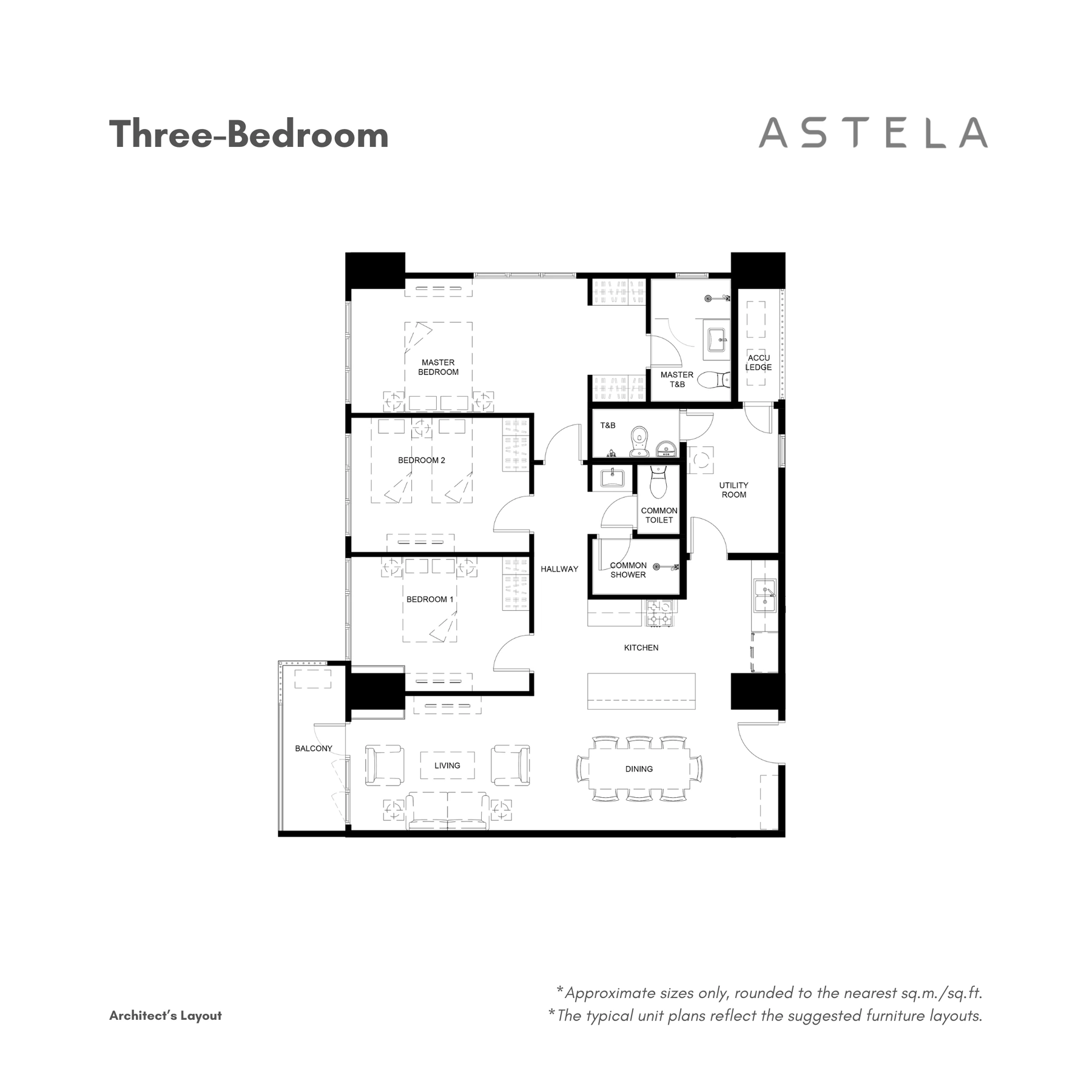 3 Bedroom public reference plan • approx. 124 sqm