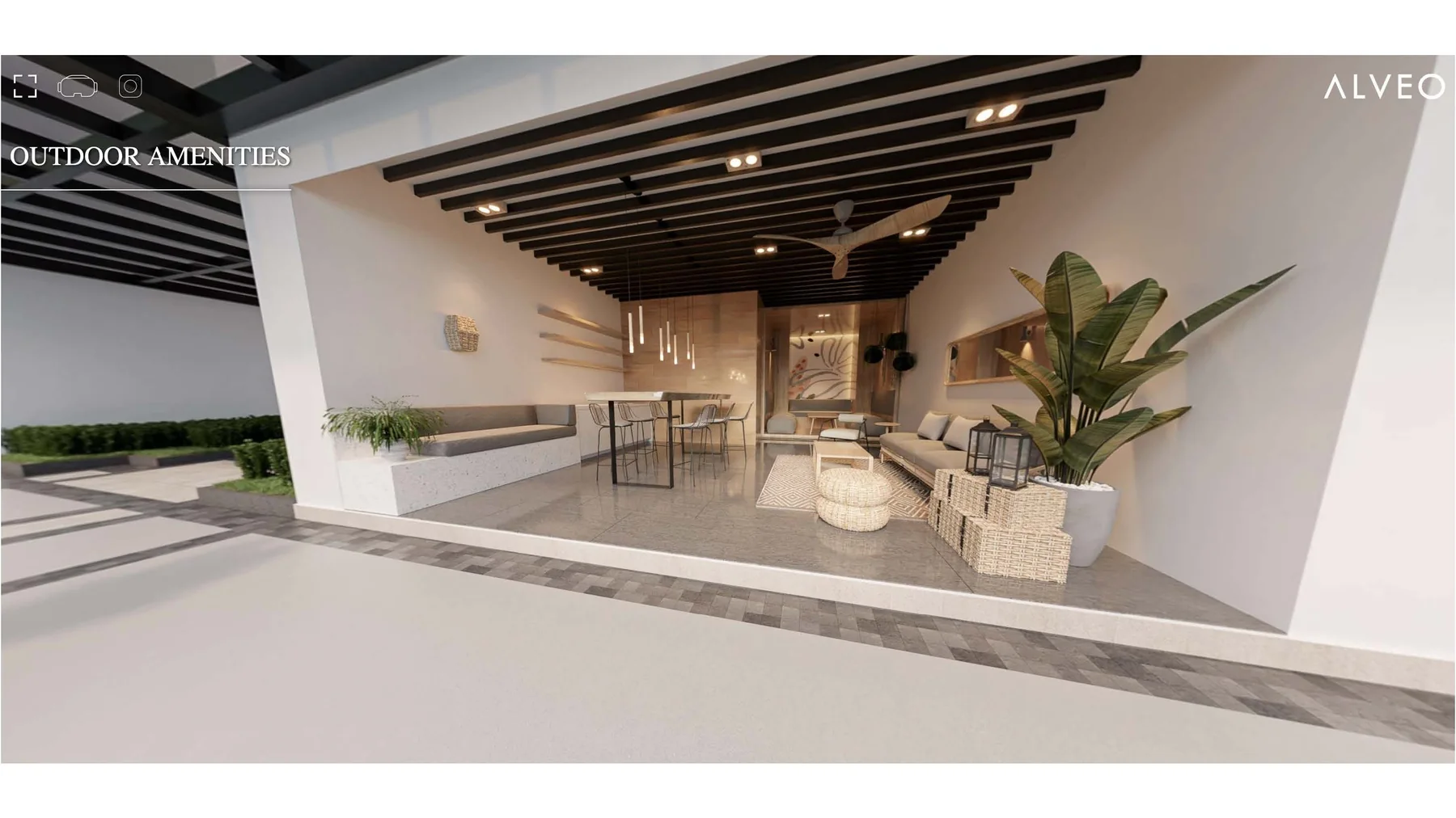 Covered lounge